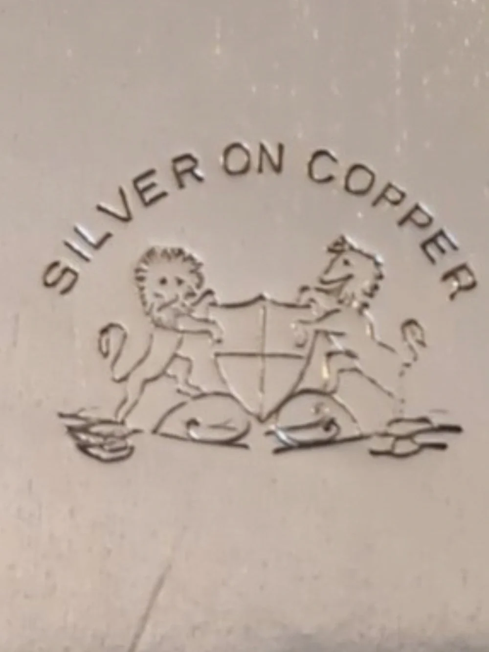 Vintage Sheffield  Silver Co. Silver on Copper Serving Tray